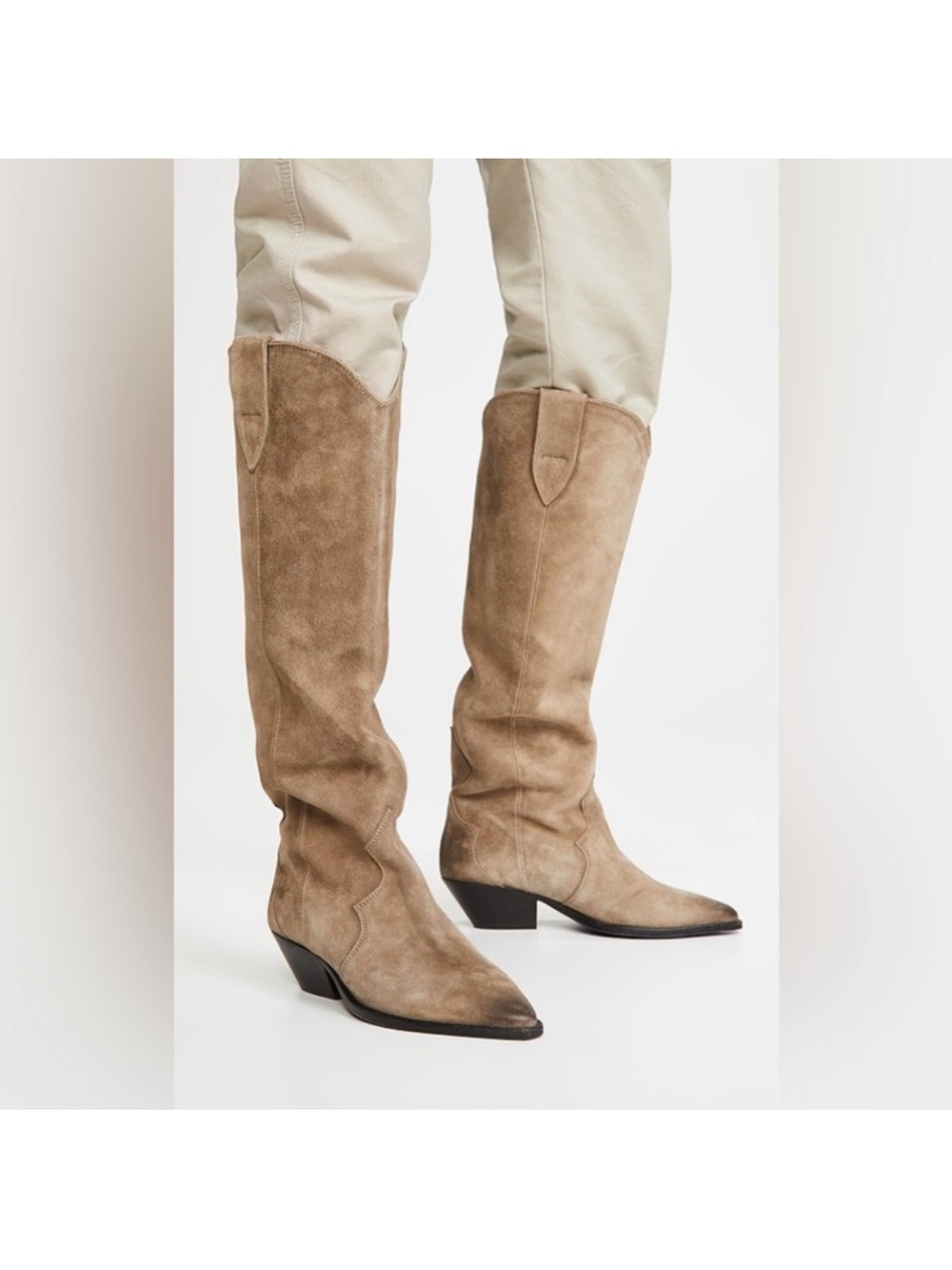 Isabel Marant denvee tall suede boots size 38 taupe - Picture 9 of 9